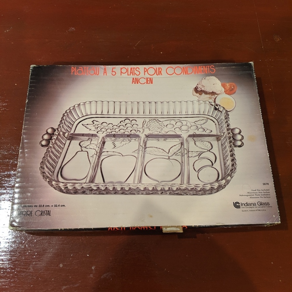 Vintage in Original Box 5 part Serving Tray
